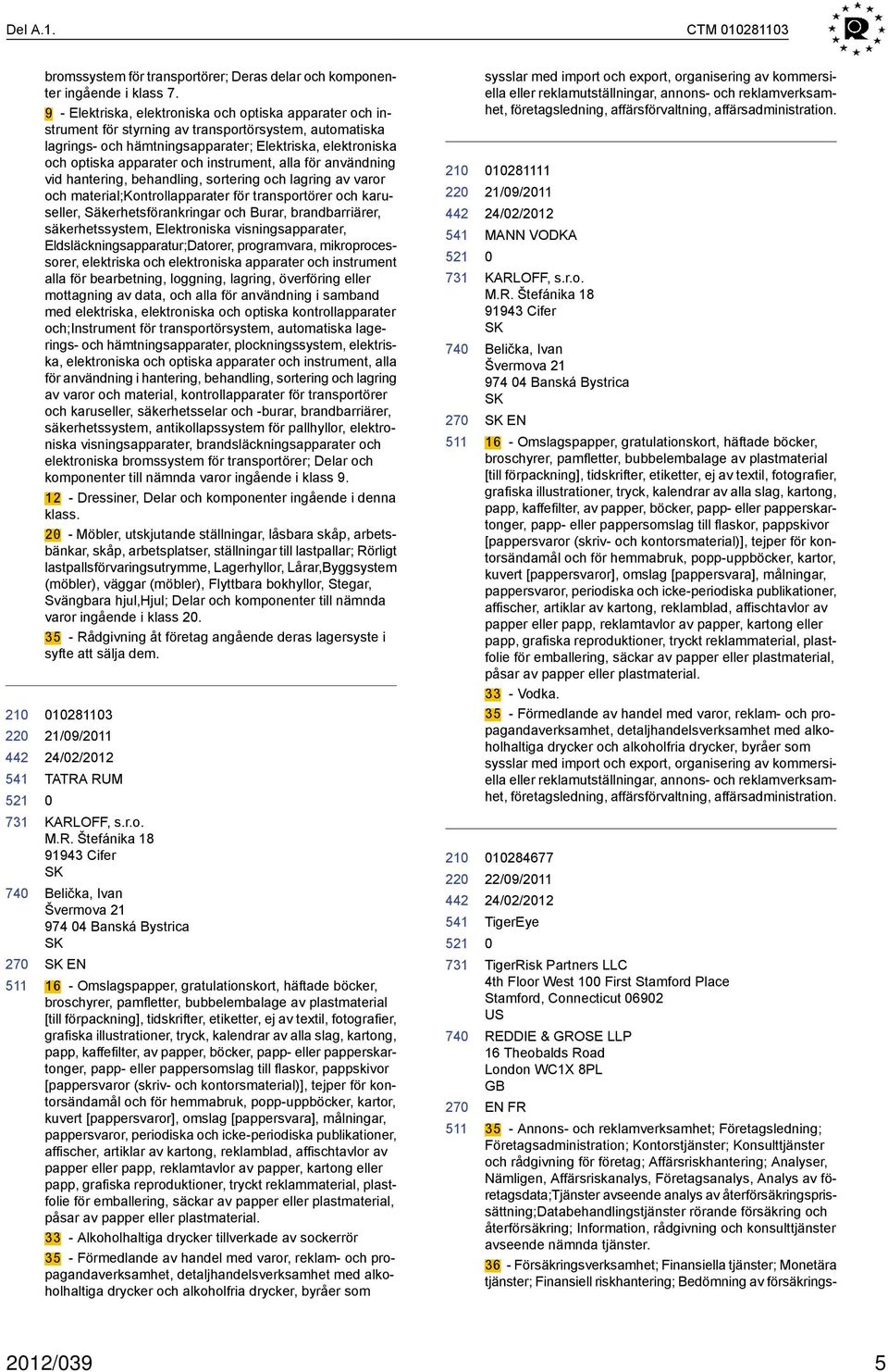 instrument, alla för användning vid hantering, behandling, sortering och lagring av varor och material;kontrollapparater för transportörer och karuseller, Säkerhetsförankringar och Burar,