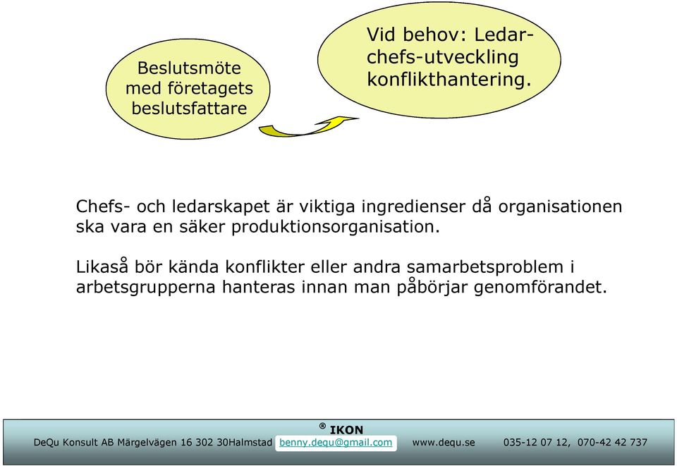 Chefs- och ledarskapet är viktiga ingredienser då organisationen ska vara en