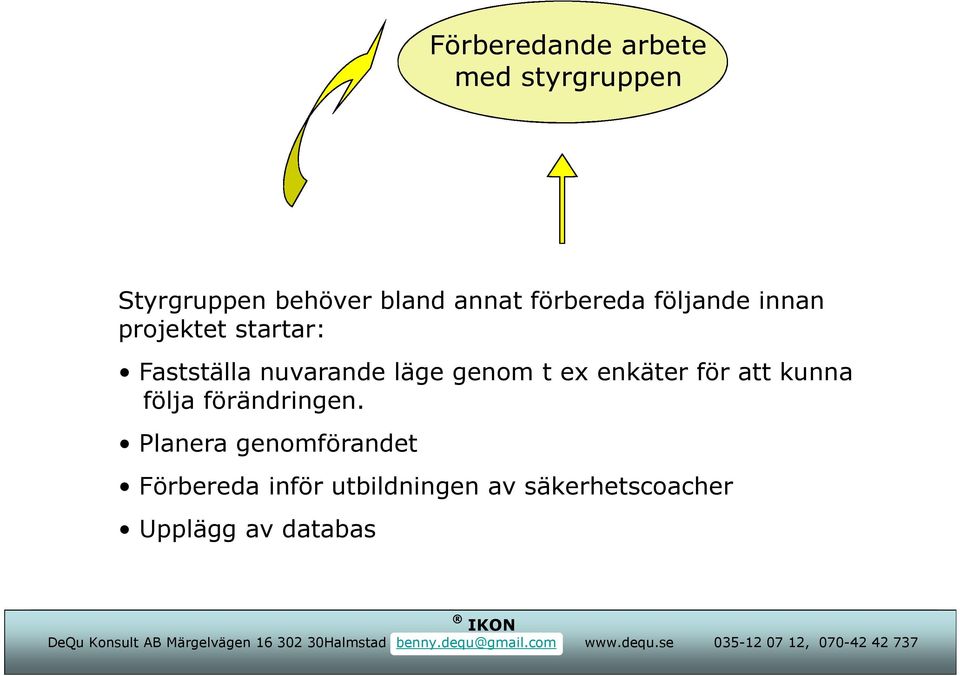 genom t ex enkäter för att kunna följa förändringen.