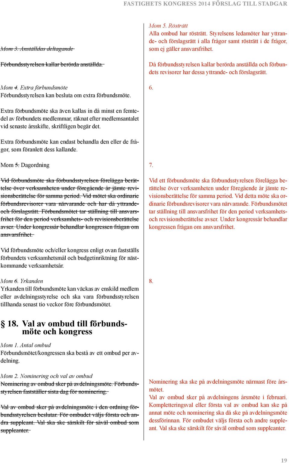 Då förbundsstyrelsen kallar berörda anställda och förbundets revisorer har dessa yttrande- och förslagsrätt. 6.