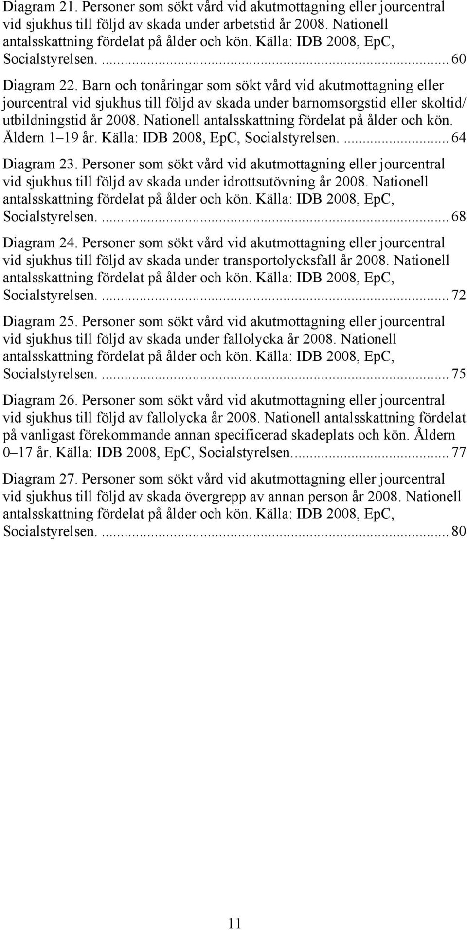 Barn och tonåringar som sökt vård vid akutmottagning eller jourcentral vid sjukhus till följd av skada under barnomsorgstid eller skoltid/ utbildningstid år 2008.