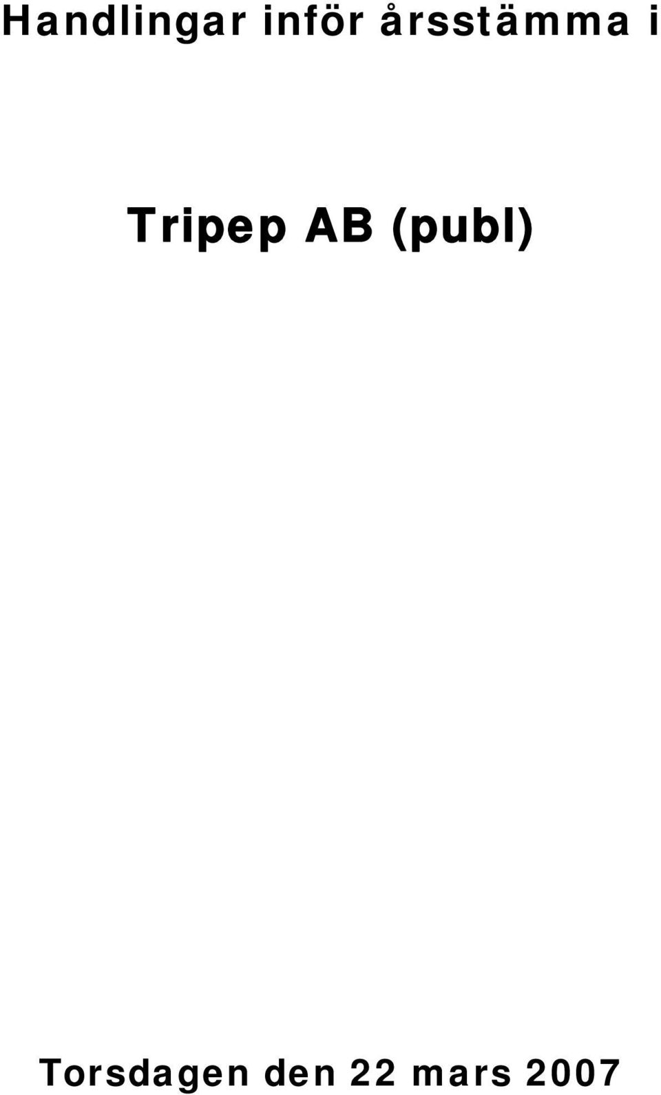 Tripep AB (publ)