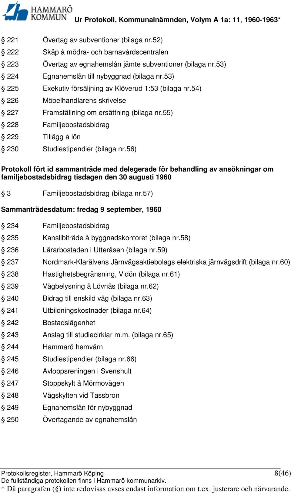 55) 228 Familjebostadsbidrag 229 Tillägg å lön 230 Studiestipendier (bilaga nr.