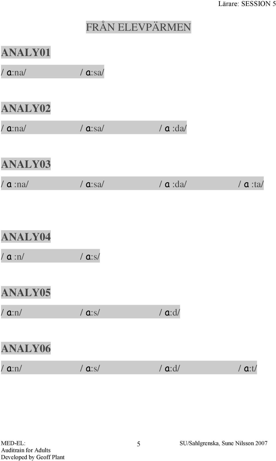 :da/ / a :ta/ ANALY04 / a :n/ / a:s/ ANALY05 / a:n/