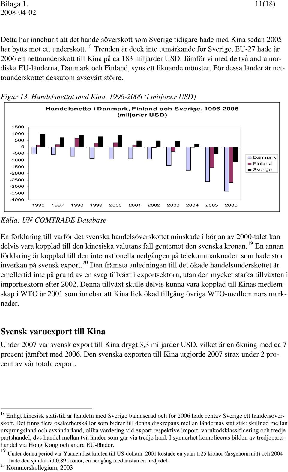 Jämför vi med de två andra nordiska EU-länderna, Danmark och Finland, syns ett liknande mönster. För dessa länder är nettounderskottet dessutom avsevärt större. Figur 13.