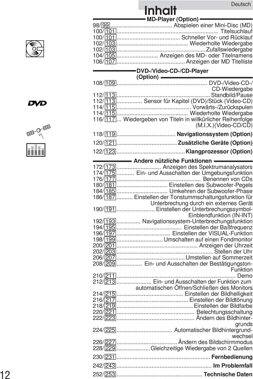 .. Standbild/Pause 2/ 3... Sensor für Kapitel (DVD)/Stück (Video-CD) 4/ 5... Vorwärts-/Zurückspulen 4/ 5... Wiederholte Wiedergabe 6/ 7... Wiedergeben von Titeln in willkürlicher Reihenfolge (M.I.X.