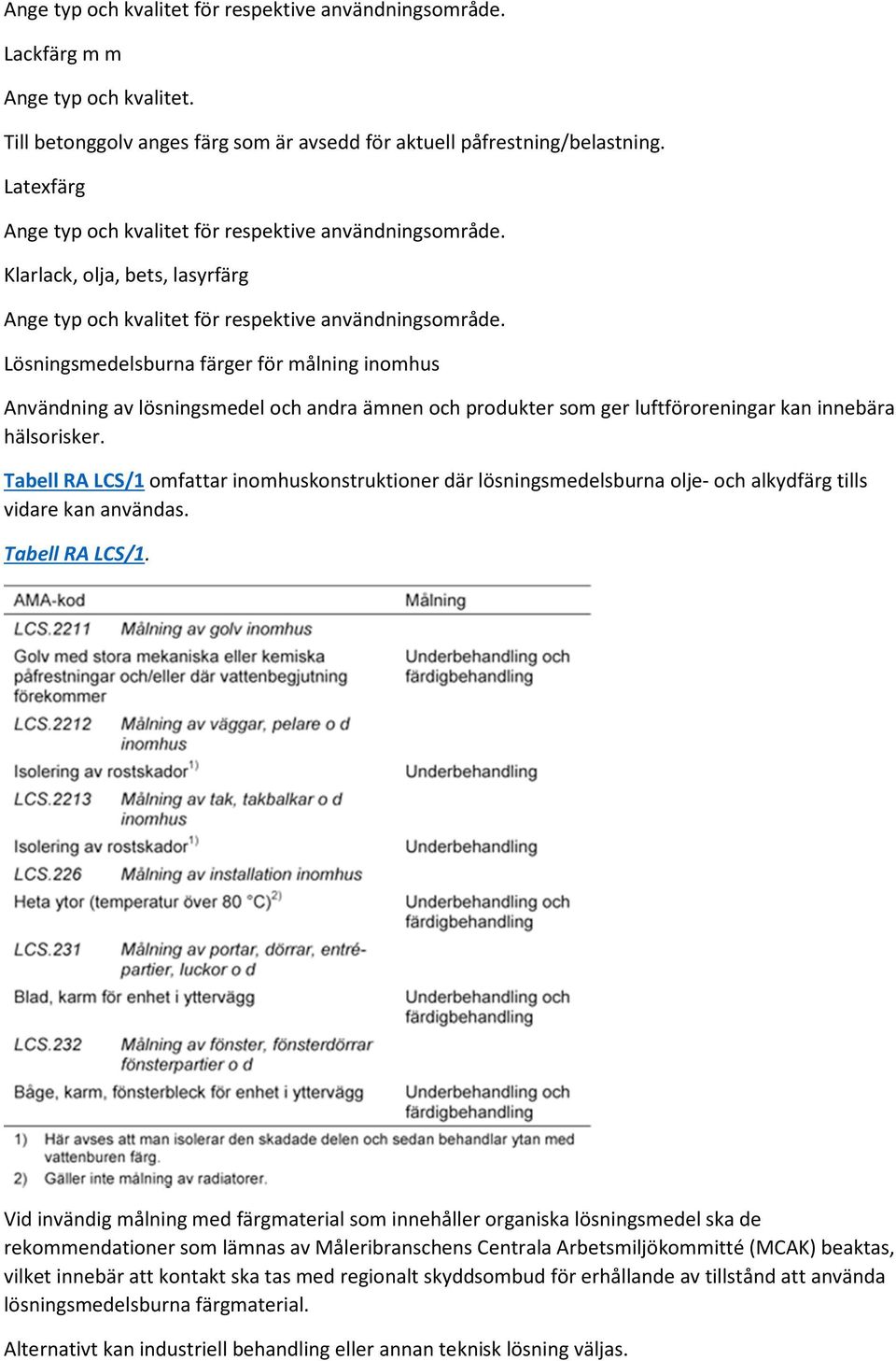 Lösningsmedelsburna färger för målning inomhus Användning av lösningsmedel och andra ämnen och produkter som ger luftföroreningar kan innebära hälsorisker.