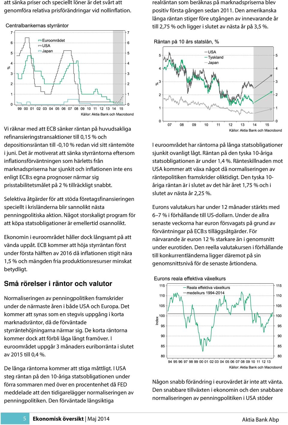 Vi räknar med att ECB sänker räntan på huvudsakliga refinansieringstransaktioner till 0,15 % och depositionsräntan till -0,10 % redan vid sitt räntemöte i juni.