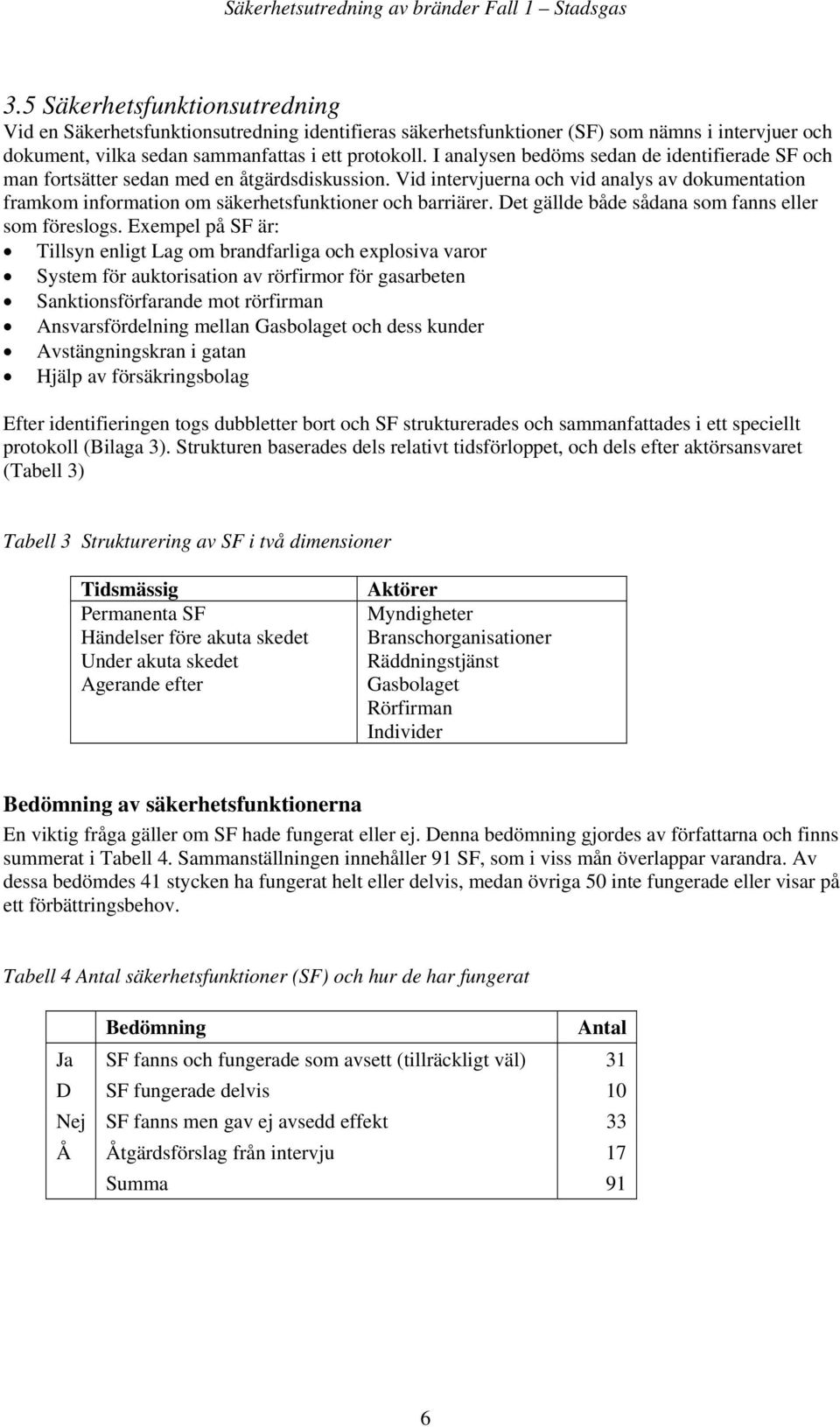 Vid intervjuerna och vid analys av dokumentation framkom information om säkerhetsfunktioner och barriärer. Det gällde både sådana som fanns eller som föreslogs.