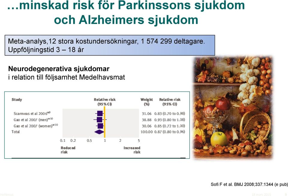 Uppföljningstid 3 18 år Neurodegenerativa sjukdomar i relation till