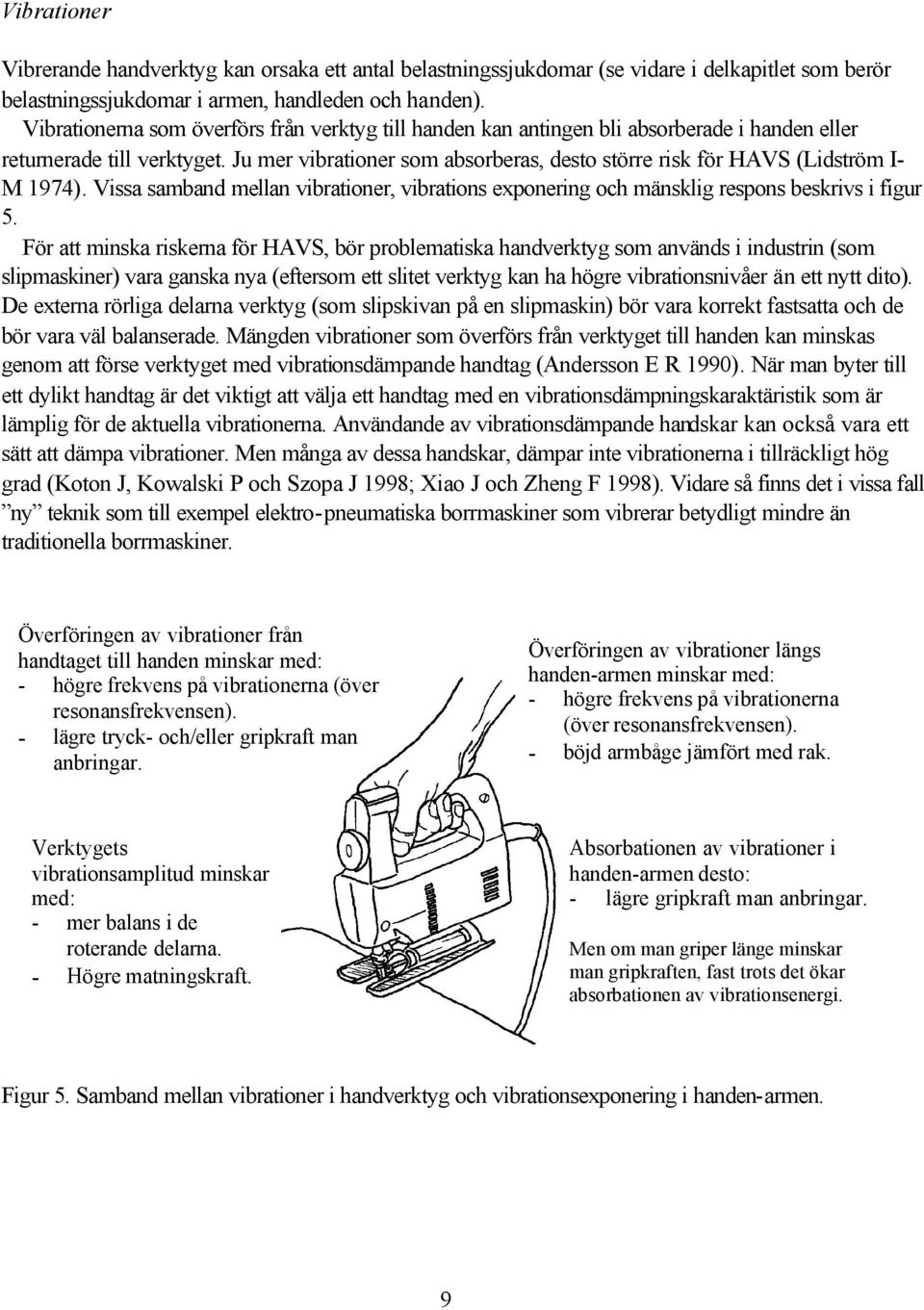 Ju mer vibrationer som absorberas, desto större risk för HAVS (Lidström I- M 1974). Vissa samband mellan vibrationer, vibrations exponering och mänsklig respons beskrivs i figur 5.