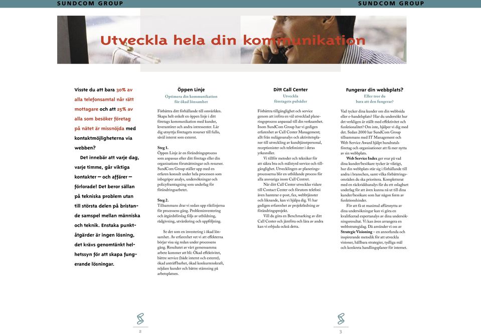 mottagare och att 25% av alla som besöker företag på nätet är missnöjda med kontaktmöjligheterna via webben? Det innebär att varje dag, varje timme, går viktiga kontakter och affärer förlorade!