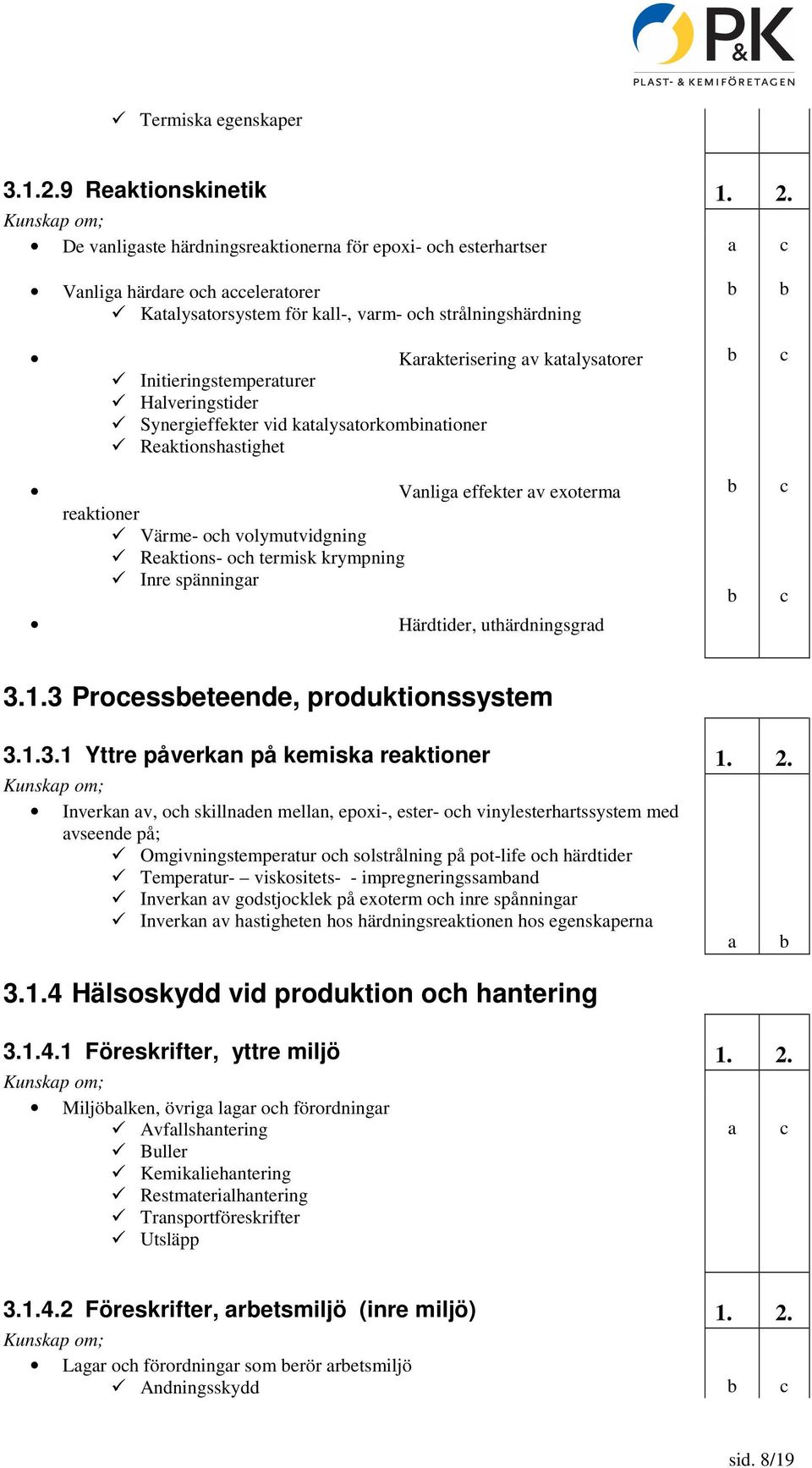 Hlveringstider Synergieffekter vid ktlystorkomintioner Rektionshstighet Vnlig effekter v exoterm rektioner Värme- oh volymutvidgning Rektions- oh termisk krympning Inre spänningr Härdtider,