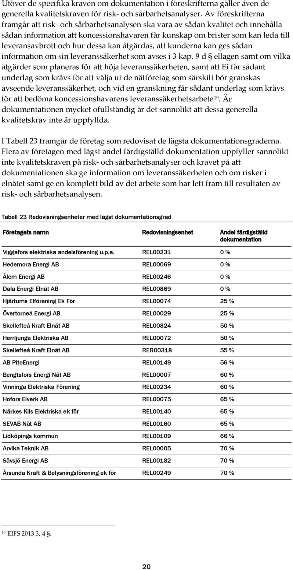 och hur dessa kan åtgärdas, att kunderna kan ges sådan information om sin leveranssäkerhet som avses i 3 kap.