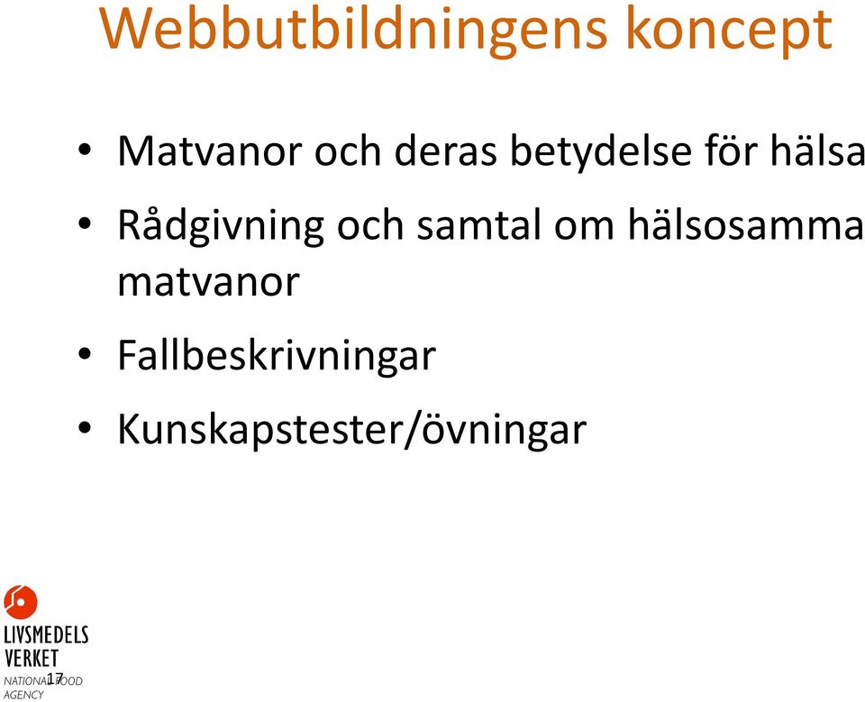 och samtal om hälsosamma matvanor