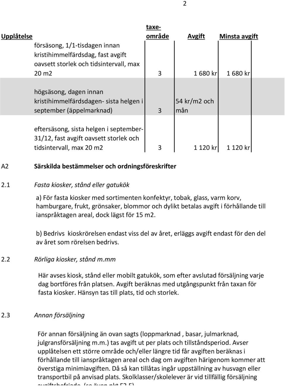 ordningsföreskrifter 2.