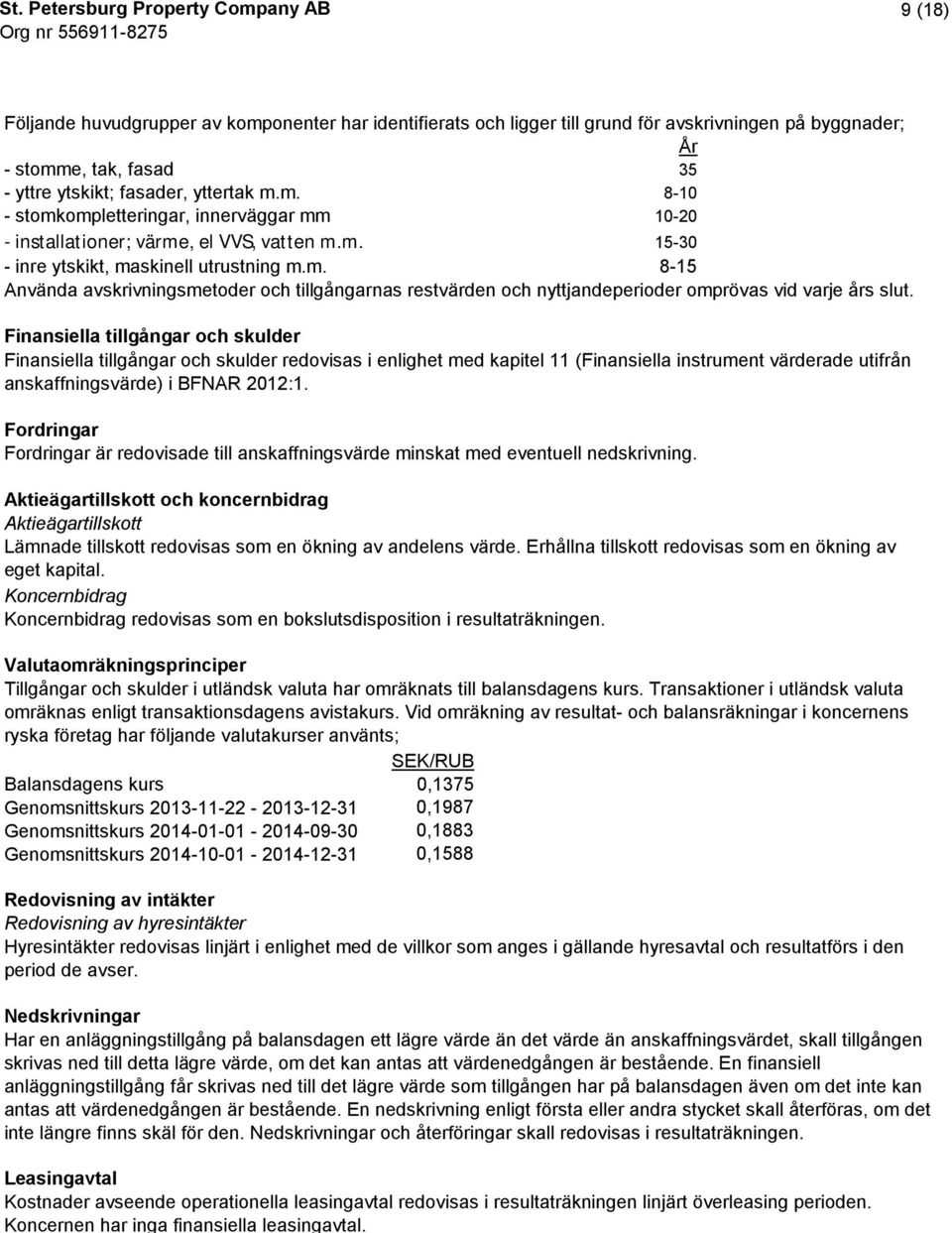 Finansiella tillgångar och skulder Finansiella tillgångar och skulder redovisas i enlighet med kapitel 11 (Finansiella instrument värderade utifrån anskaffningsvärde) i BFNAR 2012:1.