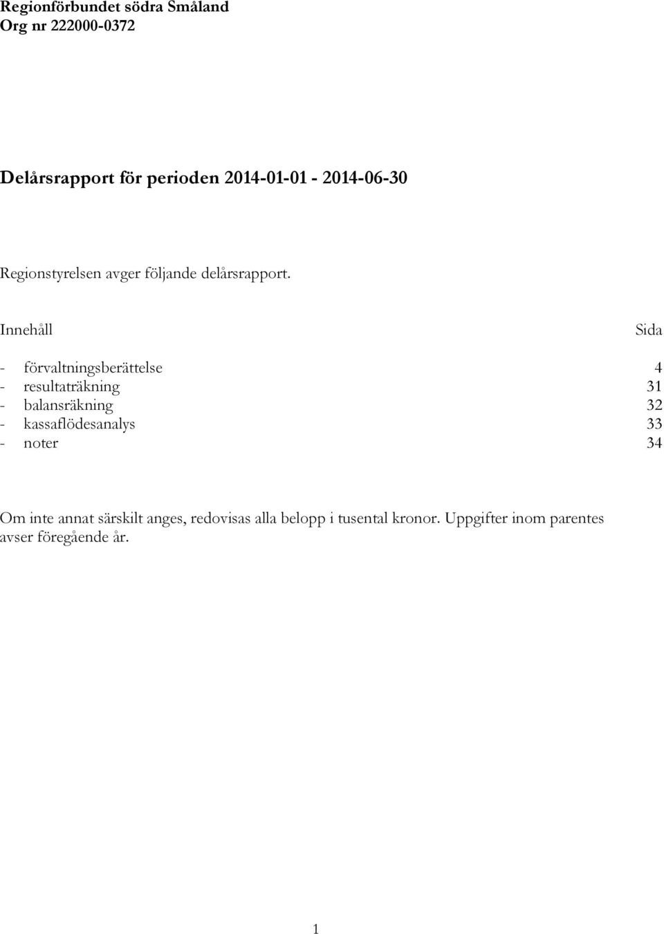 Innehåll Sida - förvaltningsberättelse 4 - resultaträkning 31 - balansräkning 32 -