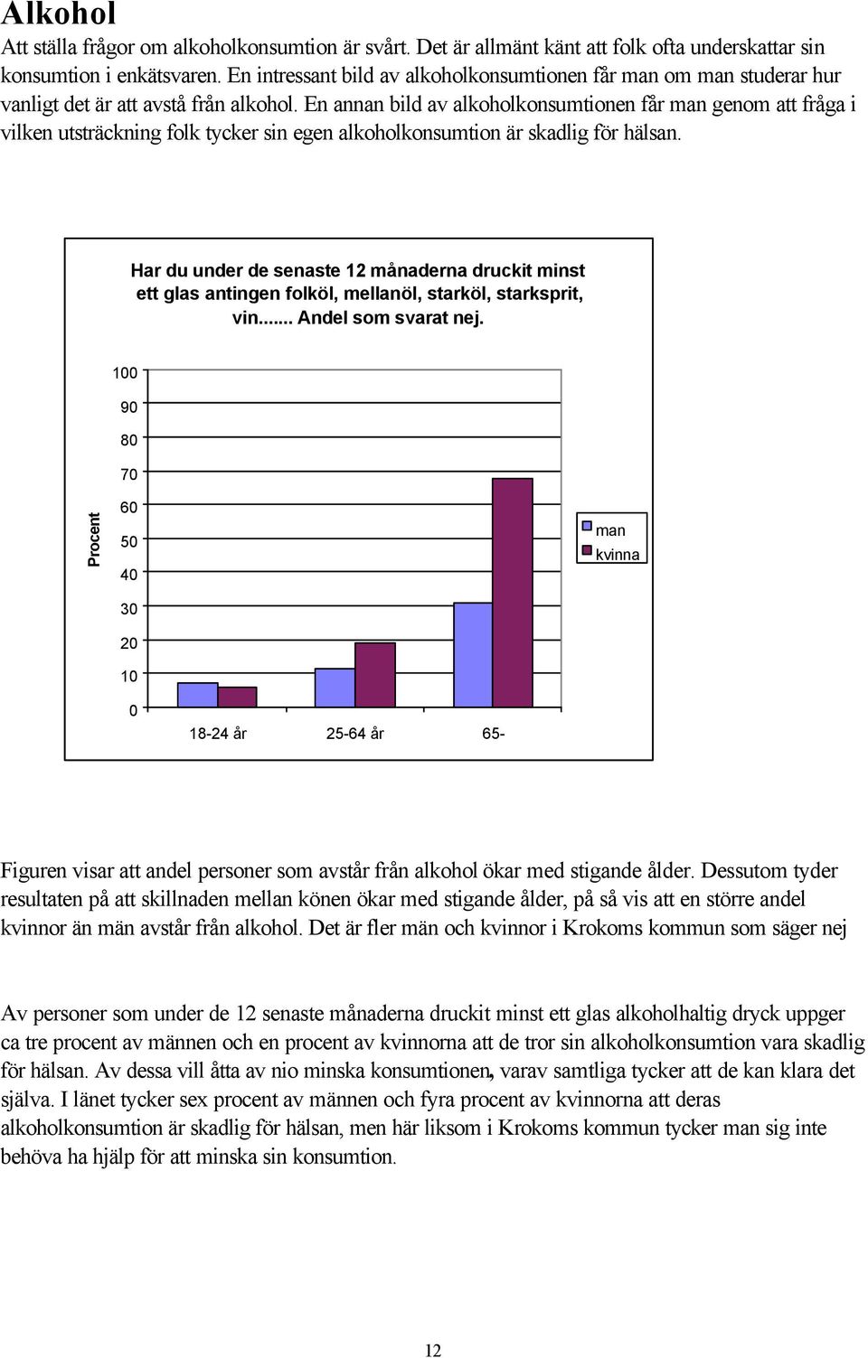 En annan bild av alkoholkonsumtionen får man genom att fråga i vilken utsträckning folk tycker sin egen alkoholkonsumtion är skadlig för hälsan.