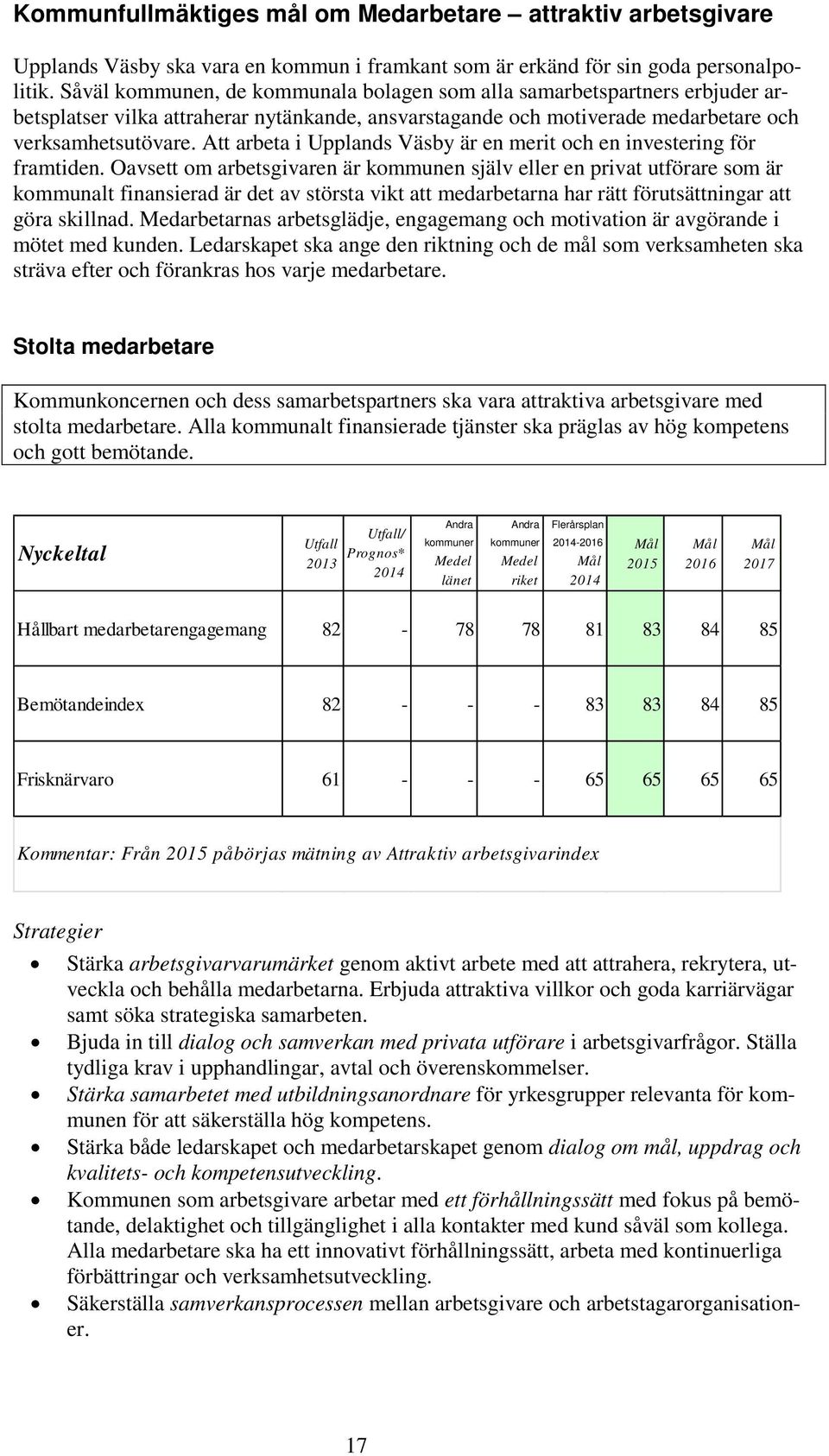 Att arbeta i Upplands Väsby är en merit och en investering för framtiden.