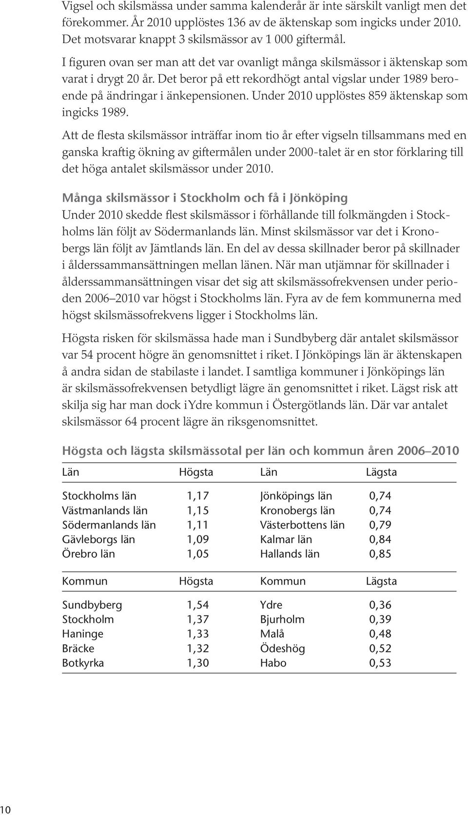 Det beror på ett rekordhögt antal vigslar under 1989 beroende på ändringar i änkepensionen. Under 2010 upplöstes 859 äktenskap som ingicks 1989.