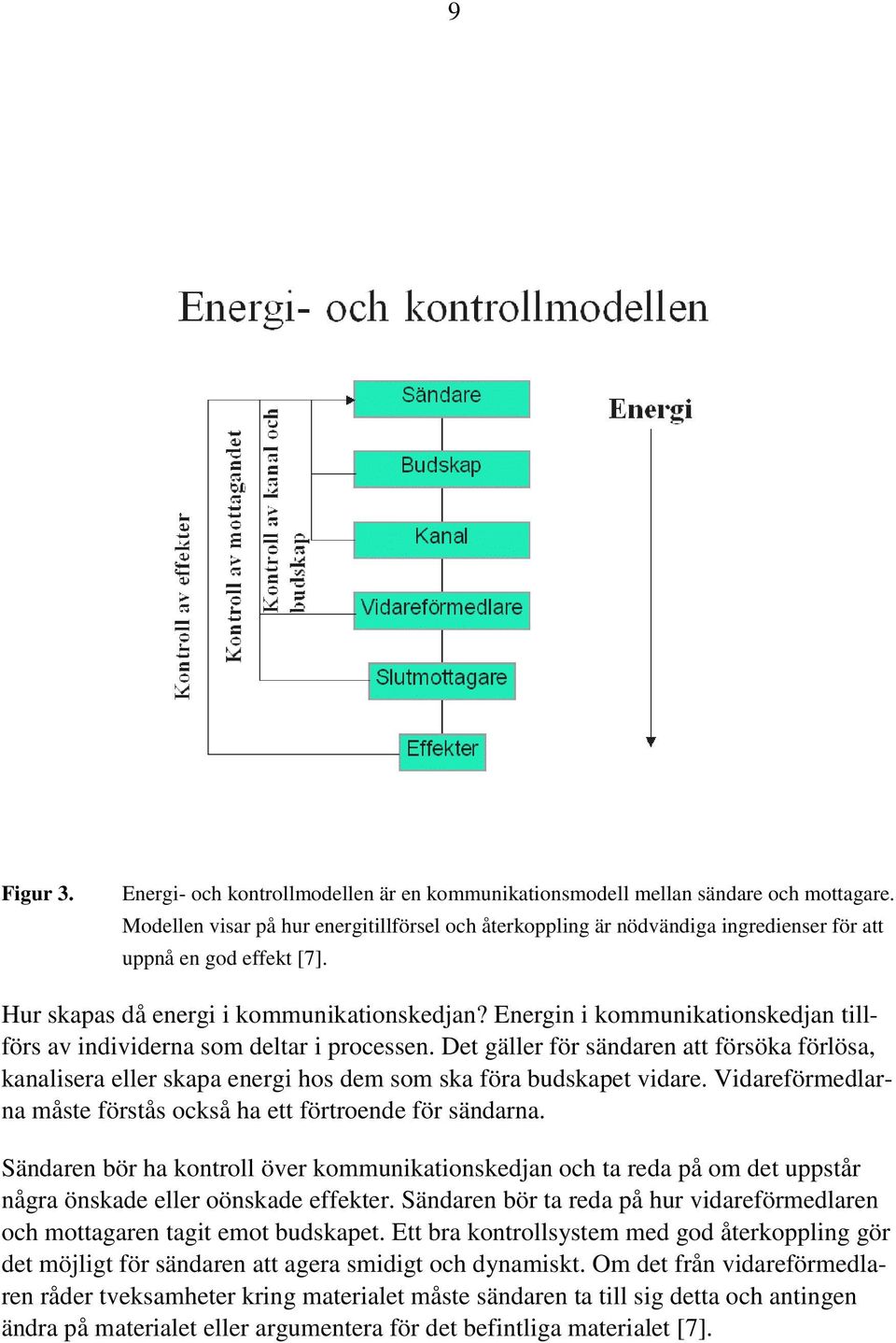 Energin i kommunikationskedjan tillförs av individerna som deltar i processen. Det gäller för sändaren att försöka förlösa, kanalisera eller skapa energi hos dem som ska föra budskapet vidare.