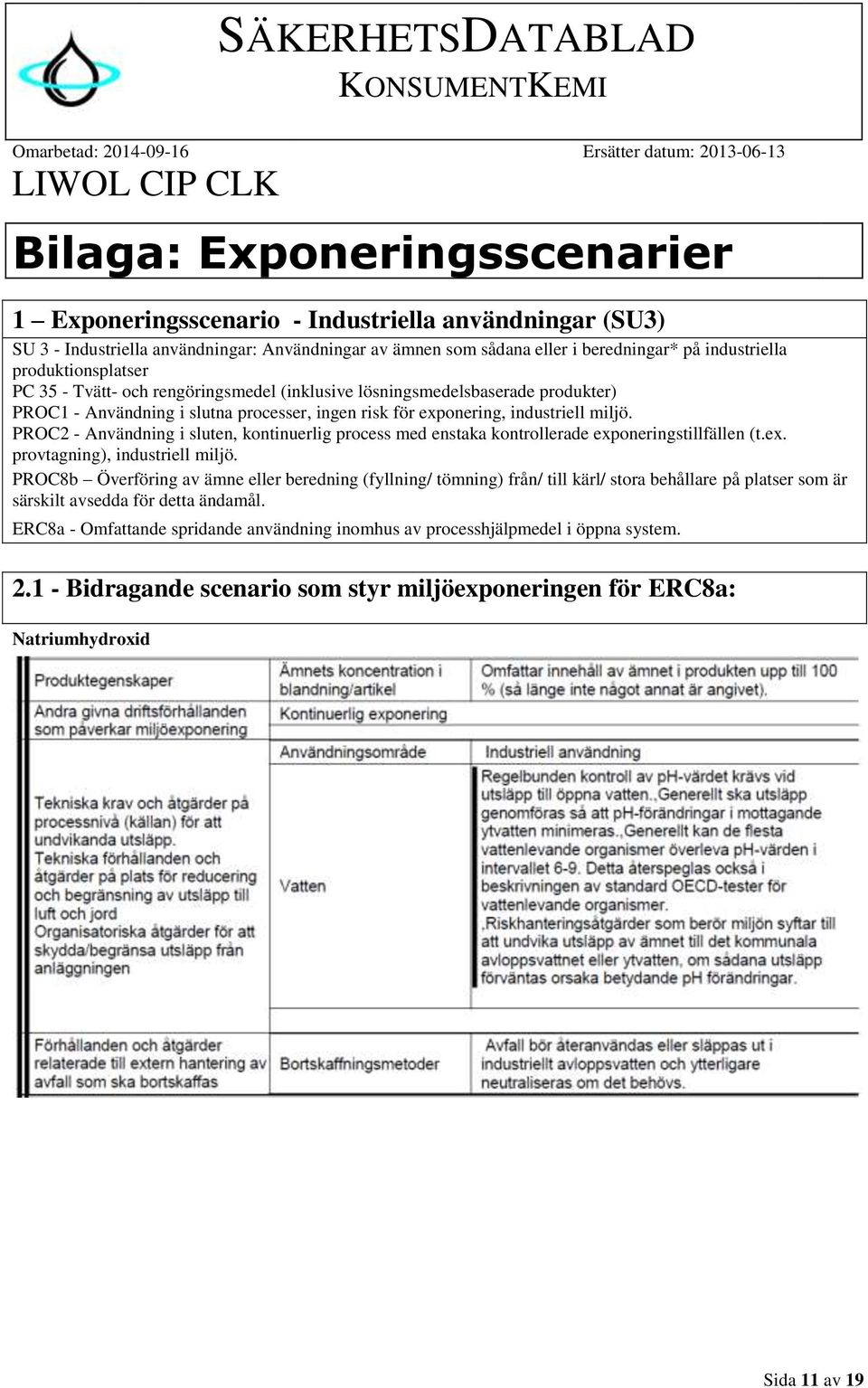 PROC2 - Användning i sluten, kontinuerlig process med enstaka kontrollerade exponeringstillfällen (t.ex. provtagning), industriell miljö.