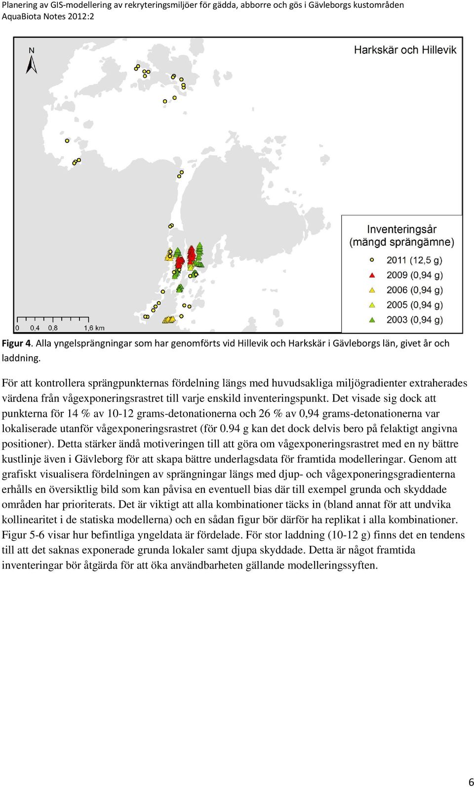 Det visade sig dock att punkterna för 14 % av 10-12 grams-detonationerna och 26 % av 0,94 grams-detonationerna var lokaliserade utanför vågexponeringsrastret (för 0.