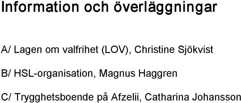 HSL organisation, Magnus Haggren C/