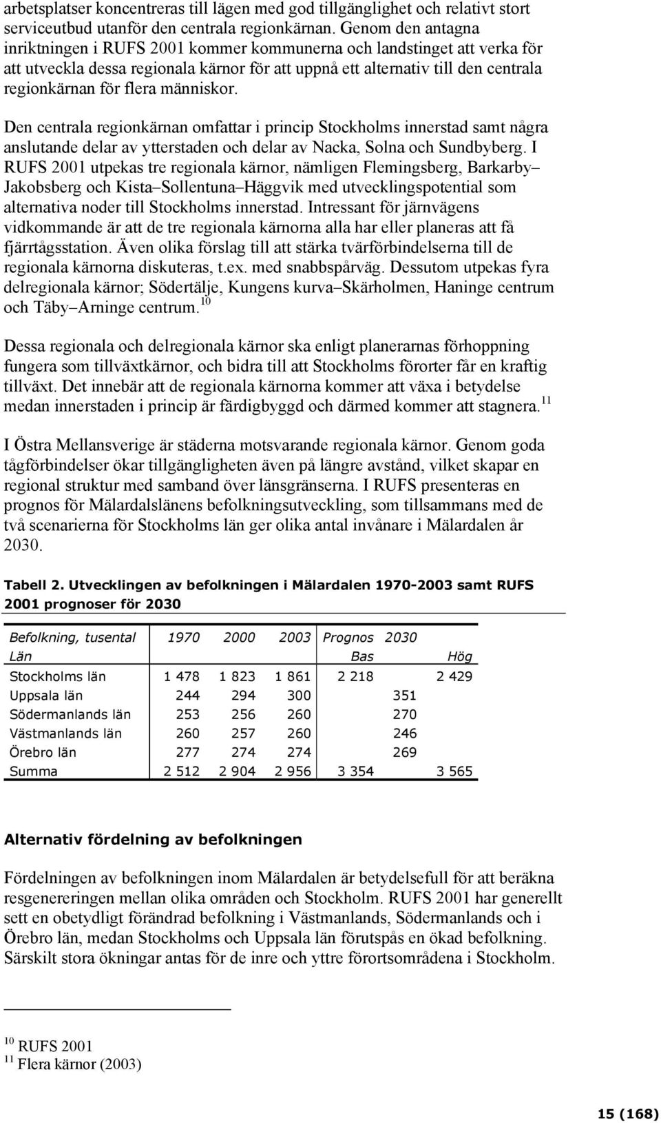 människor. Den centrala regionkärnan omfattar i princip Stockholms innerstad samt några anslutande delar av ytterstaden och delar av Nacka, Solna och Sundbyberg.