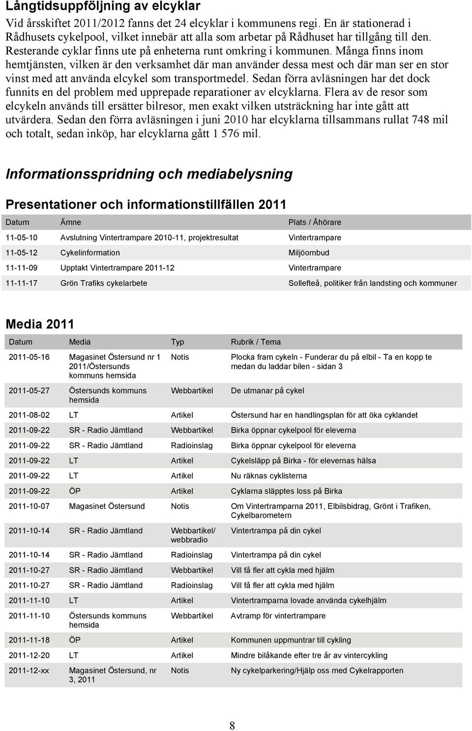 Många finns inom hemtjänsten, vilken är den verksamhet där man använder dessa mest och där man ser en stor vinst med att använda elcykel som transportmedel.