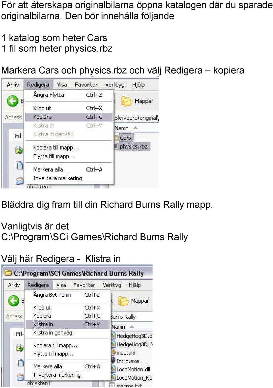 rbz Markera Cars och physics.