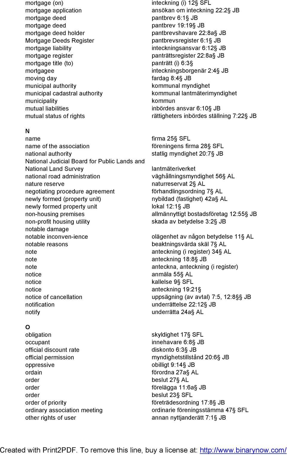 inteckningsborgenär 2:4 JB moving day fardag 8:4 JB municipal authority kommunal myndighet municipal cadastral authority kommunal lantmäterimyndighet municipality kommun mutual liabilities inbördes