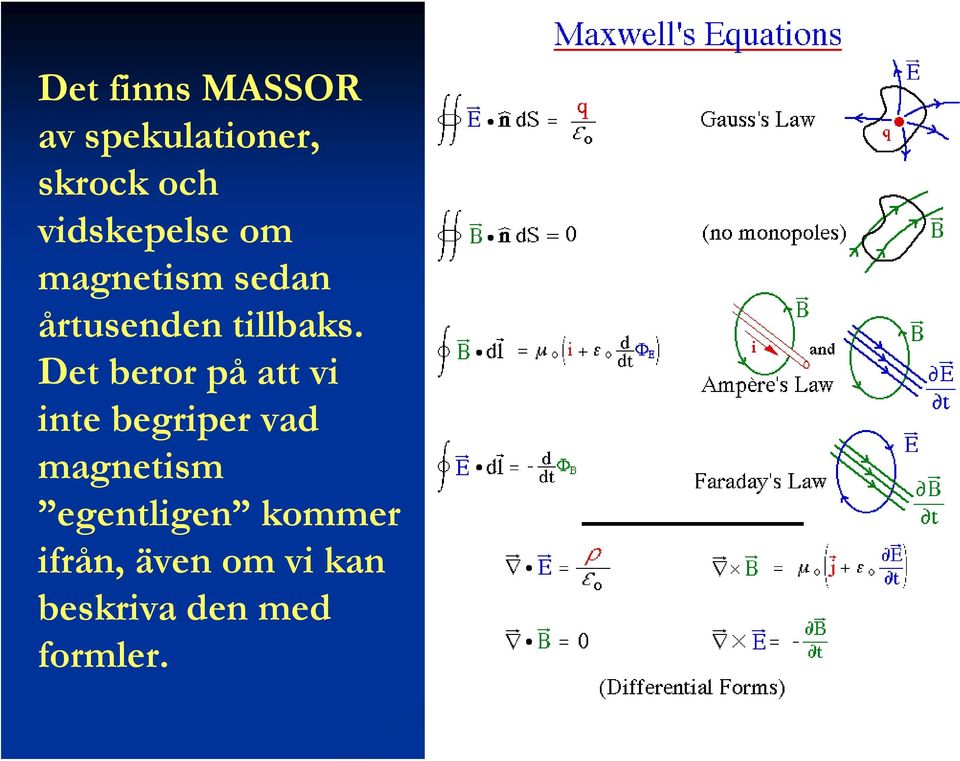 Det beror på att vi inte begriper vad magnetism