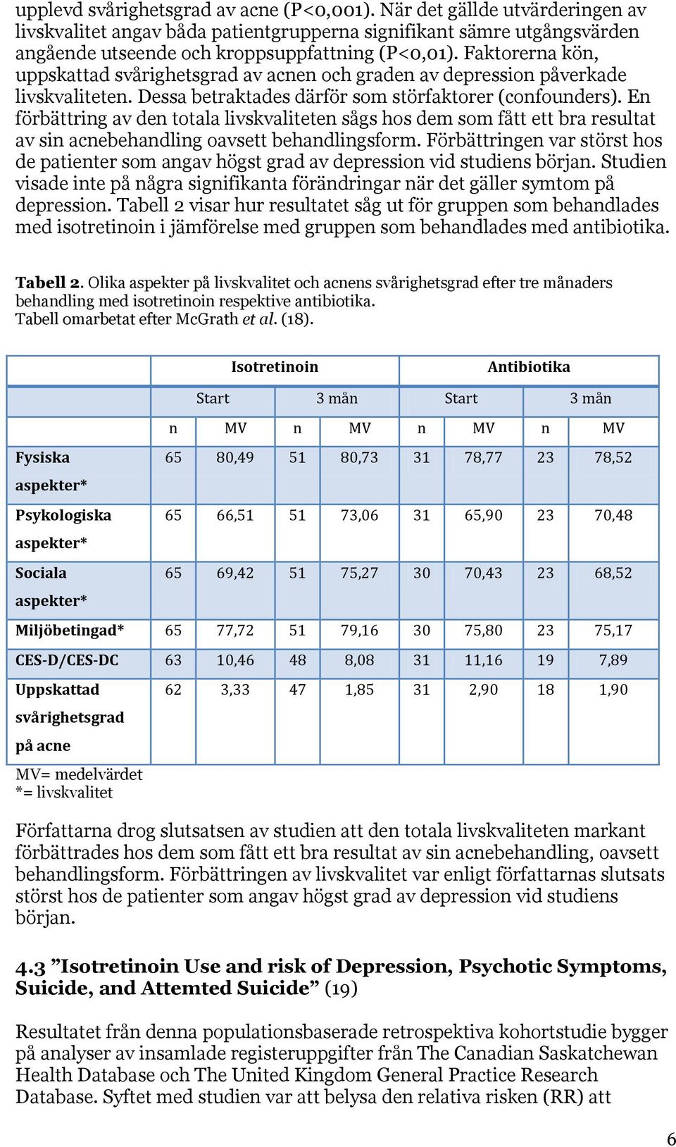 En förbättring av den totala livskvaliteten sågs hos dem som fått ett bra resultat av sin acnebehandling oavsett behandlingsform.