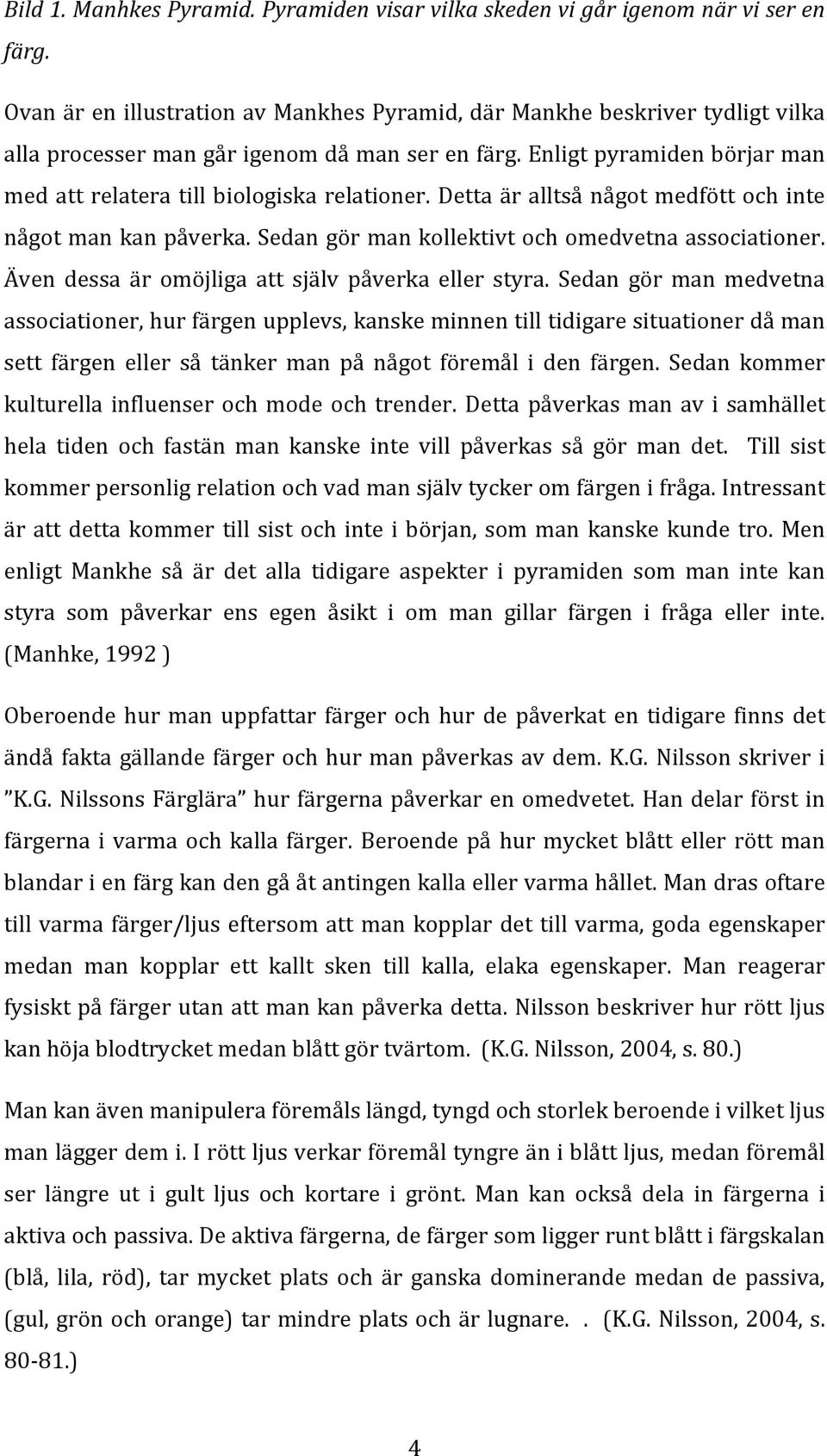 Enligt pyramiden börjar man med att relatera till biologiska relationer. Detta är alltså något medfött och inte något man kan påverka. Sedan gör man kollektivt och omedvetna associationer.