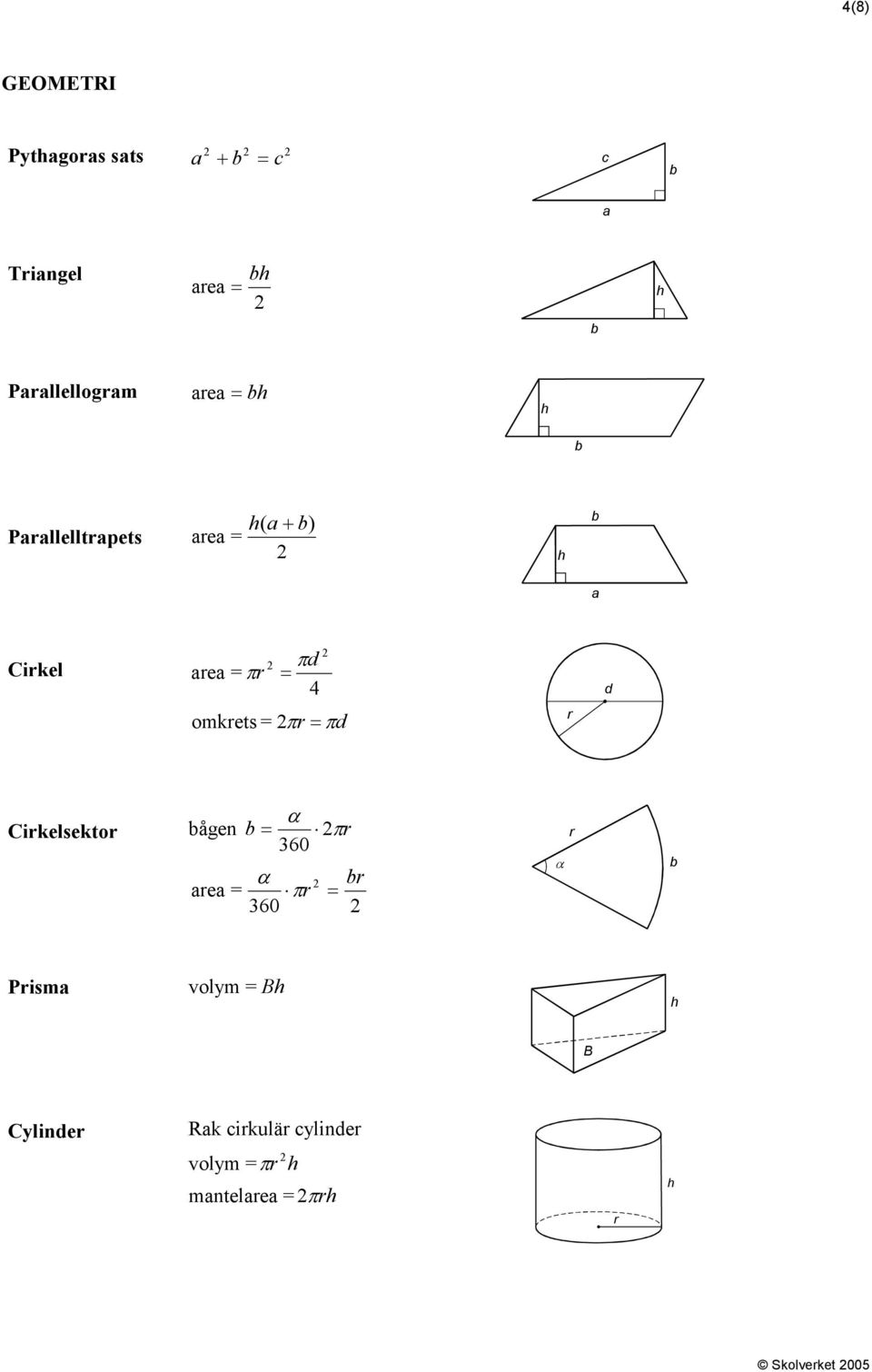 πd d α iklskto åg = π 6 = α π = 6 α Pism