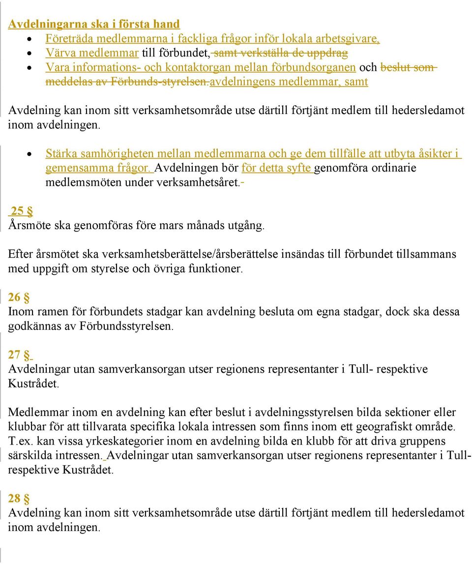 avdelningens medlemmar, samt Avdelning kan inom sitt verksamhetsområde utse därtill förtjänt medlem till hedersledamot inom avdelningen.