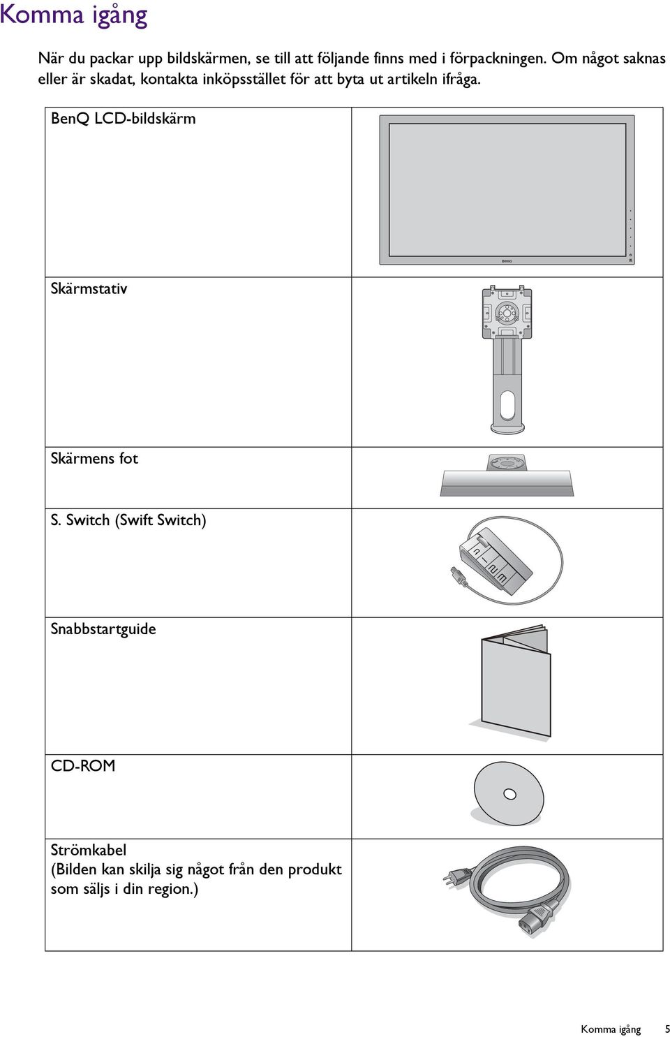 BenQ LCD-bildskärm Skärmstativ Skärmens fot S.