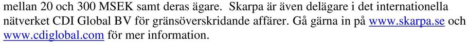 nätverket CDI Global BV för gränsöverskridande