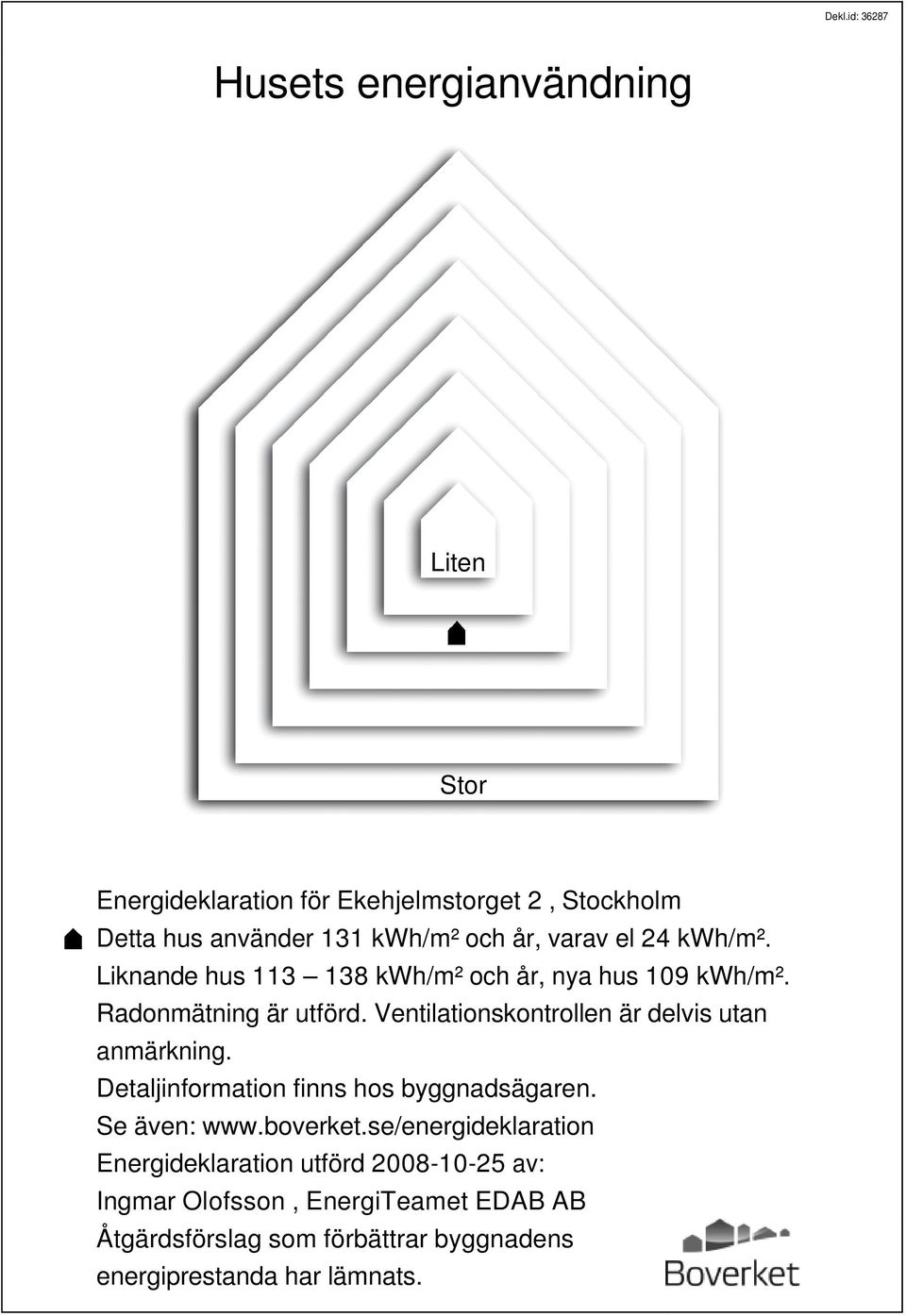 Ventilationskontrollen är delvis utan anmärkning. Detaljinformation finns hos byggnadsägaren. Se även: www.boverket.