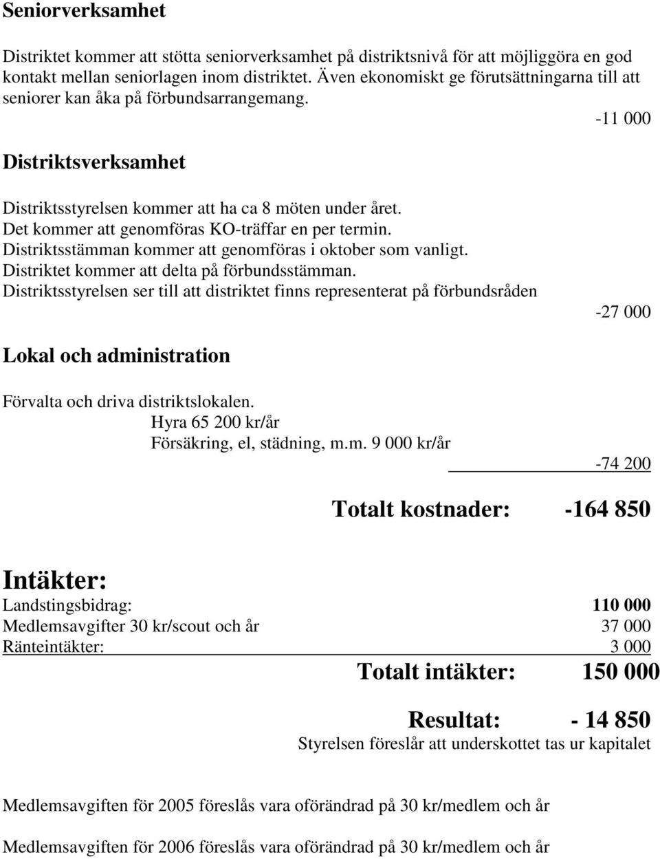 Det kommer att genomföras KO-träffar en per termin. Distriktsstämman kommer att genomföras i oktober som vanligt. Distriktet kommer att delta på förbundsstämman.