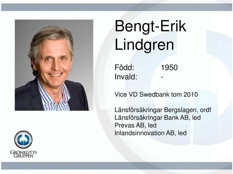 Bergslagen, ordf Länsförsäkringar Bank AB,