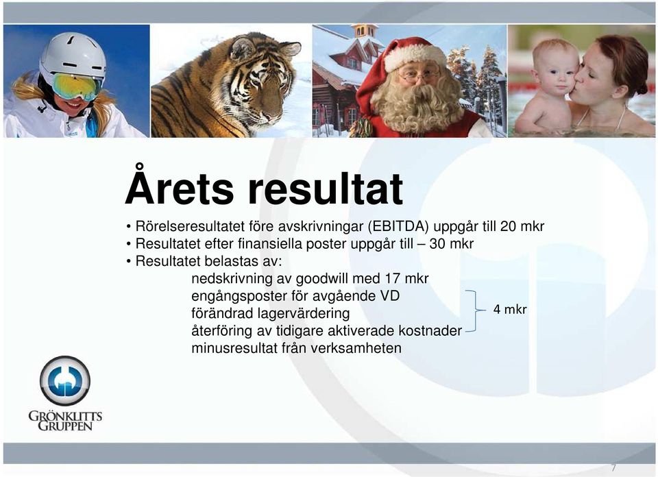 nedskrivning av goodwill med 17 mkr engångsposter för avgående VD förändrad