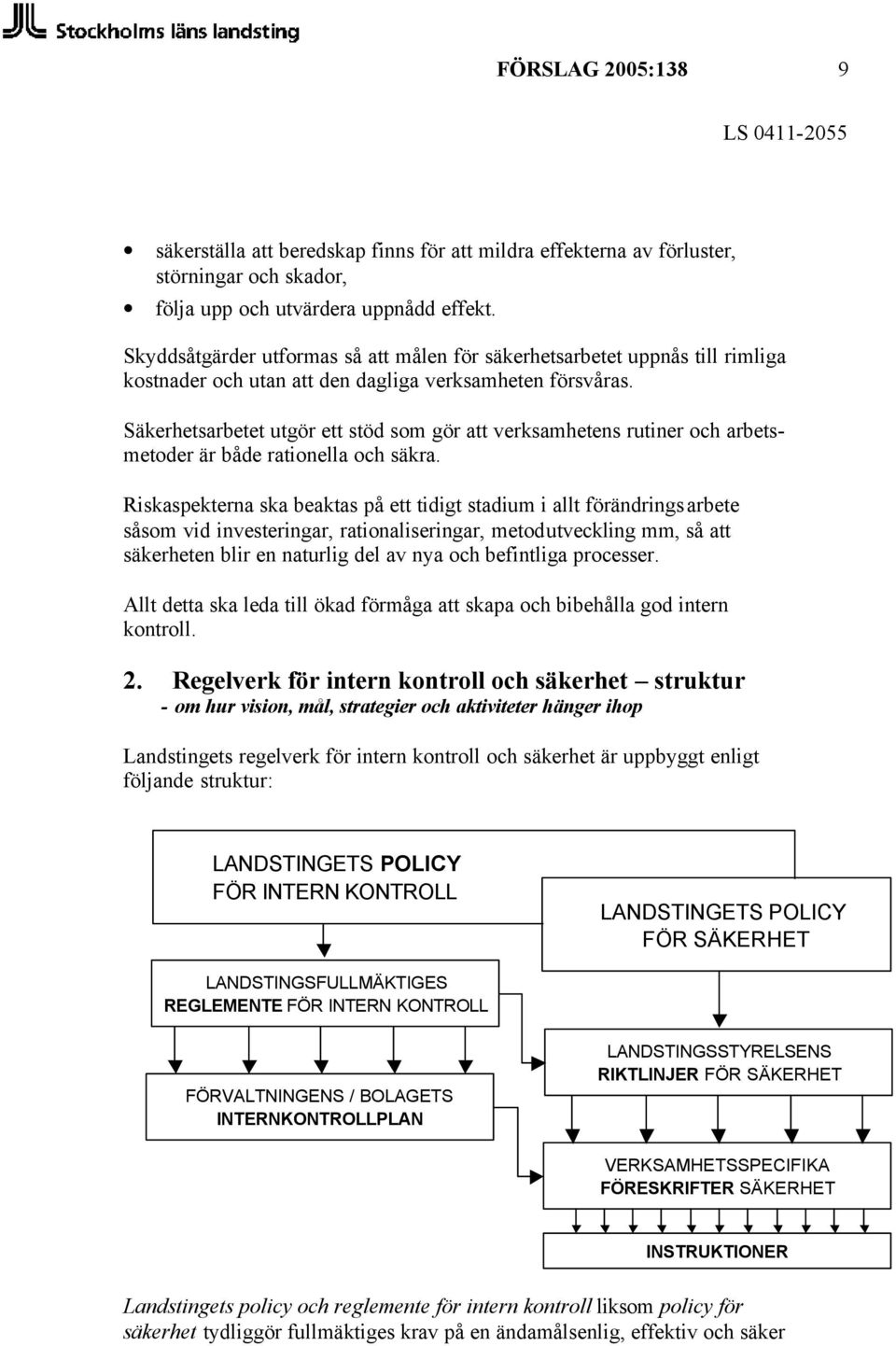 Säkerhetsarbetet utgör ett stöd som gör att verksamhetens rutiner och arbetsmetoder är både rationella och säkra.