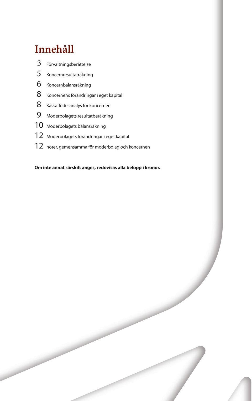resultatberäkning 10 s balansräkning 12 s förändringar i eget kapital 12 noter,