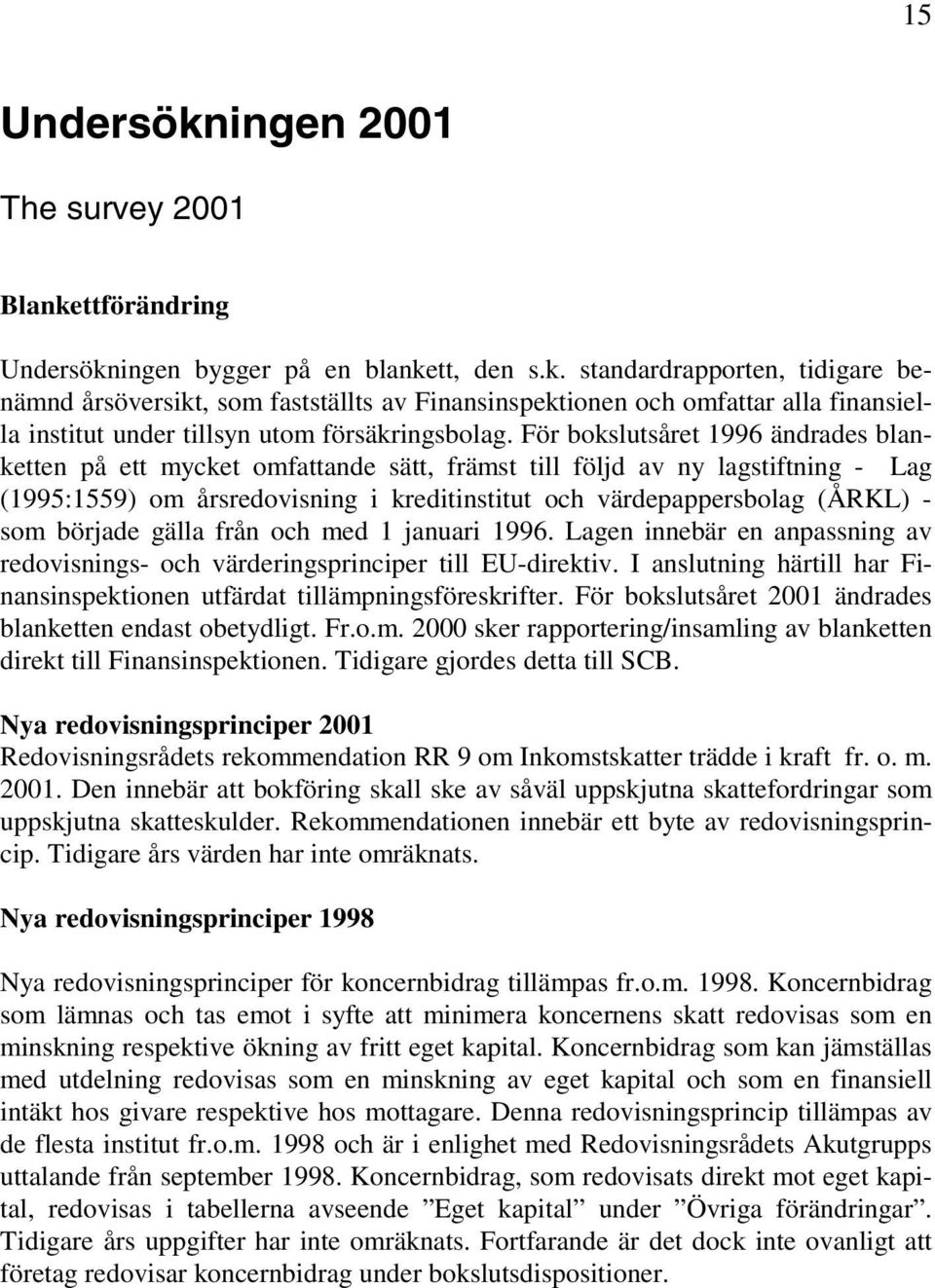 började gälla från och med 1 januari 1996. Lagen innebär en anpassning av redovisnings- och värderingsprinciper till EU-direktiv.