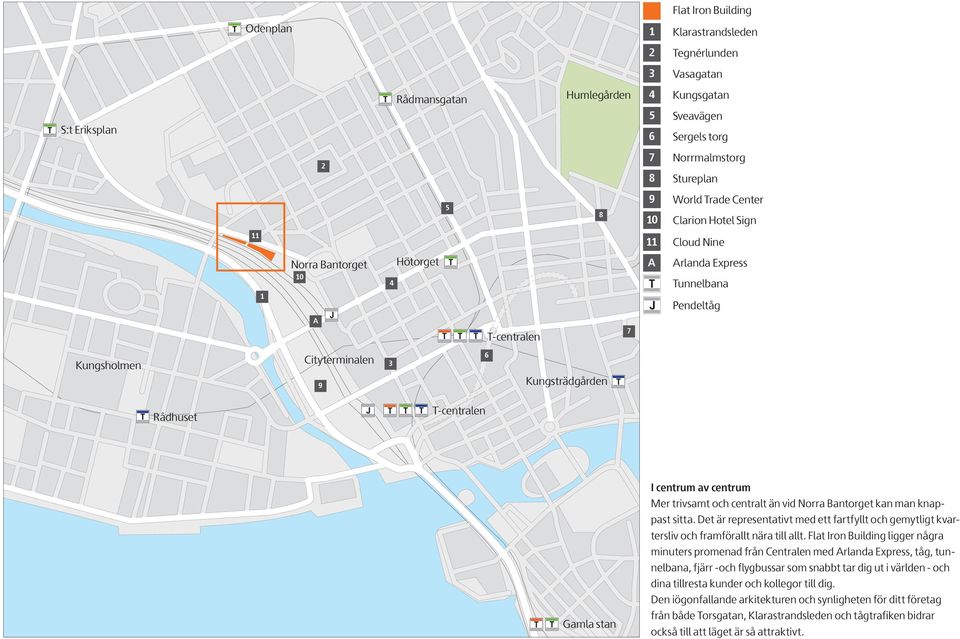 T-centralen Gamla stan I centrum av centrum Mer trivsamt och centralt än vid Norra Bantorget kan man knappast sitta.