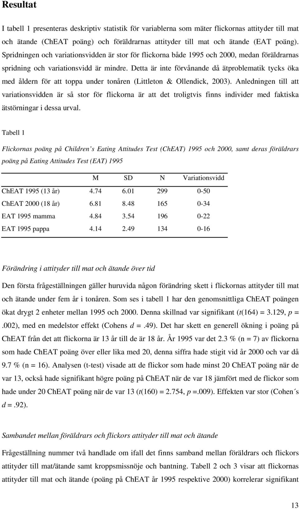 Detta är inte förvånande då ätproblematik tycks öka med åldern för att toppa under tonåren (Littleton & Ollendick, 2003).