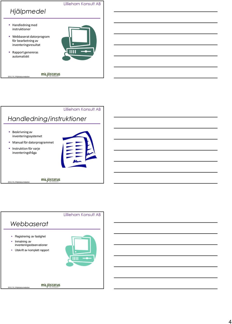 inventeringssystemet Manual för datorprogrammet Instruktion för varje inventeringsfråga